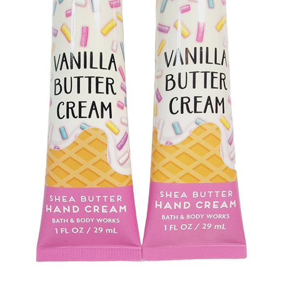 2 VANILLA BUTTERCREAM Bath & Body Works 1oz each Shea Butter Hand Cream Set NEW - Picture 3 of 6